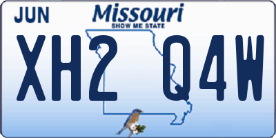 MO license plate XH2Q4W