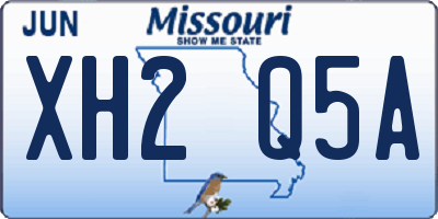 MO license plate XH2Q5A