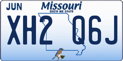 MO license plate XH2Q6J