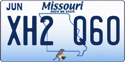 MO license plate XH2Q6O