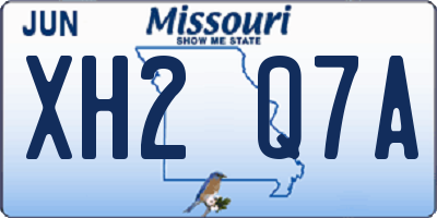 MO license plate XH2Q7A