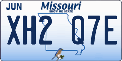 MO license plate XH2Q7E
