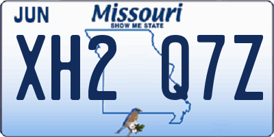 MO license plate XH2Q7Z