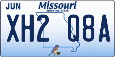 MO license plate XH2Q8A