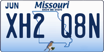 MO license plate XH2Q8N