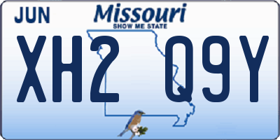 MO license plate XH2Q9Y