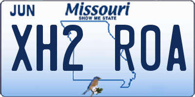 MO license plate XH2R0A