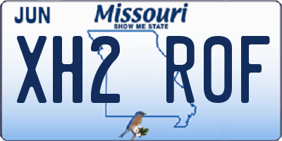 MO license plate XH2R0F