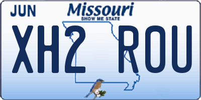 MO license plate XH2R0U