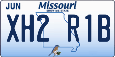 MO license plate XH2R1B