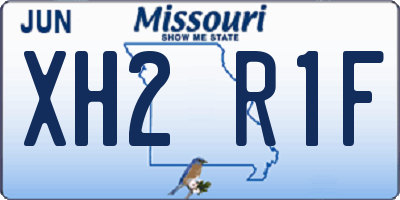 MO license plate XH2R1F