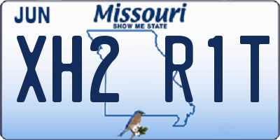 MO license plate XH2R1T