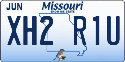MO license plate XH2R1U