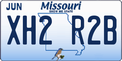 MO license plate XH2R2B