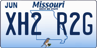 MO license plate XH2R2G
