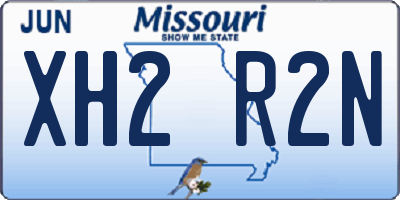 MO license plate XH2R2N