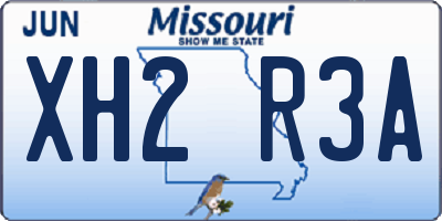 MO license plate XH2R3A
