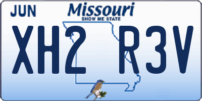 MO license plate XH2R3V