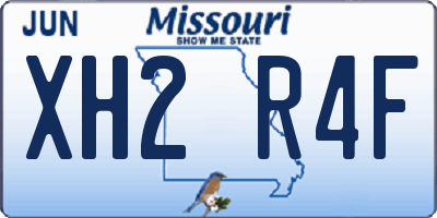 MO license plate XH2R4F