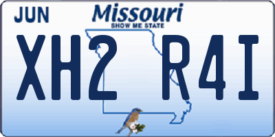 MO license plate XH2R4I