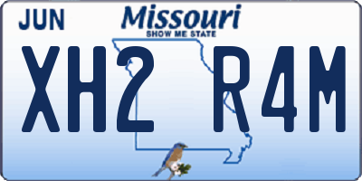 MO license plate XH2R4M