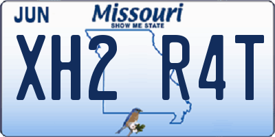 MO license plate XH2R4T