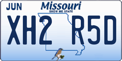 MO license plate XH2R5D