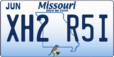 MO license plate XH2R5I