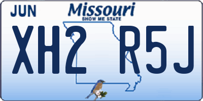 MO license plate XH2R5J