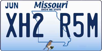 MO license plate XH2R5M