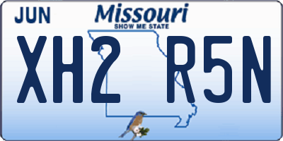 MO license plate XH2R5N
