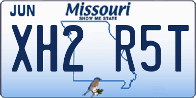 MO license plate XH2R5T