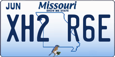 MO license plate XH2R6E