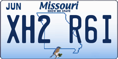 MO license plate XH2R6I