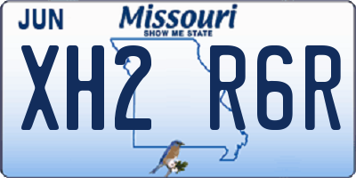 MO license plate XH2R6R