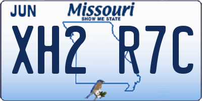 MO license plate XH2R7C