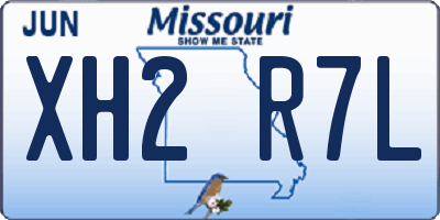 MO license plate XH2R7L