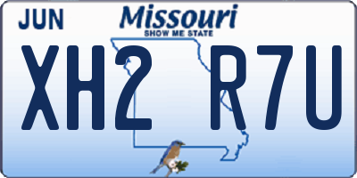 MO license plate XH2R7U