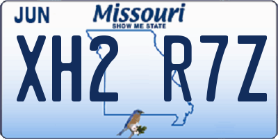 MO license plate XH2R7Z