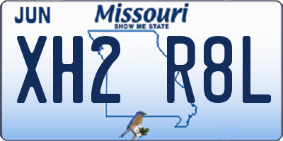 MO license plate XH2R8L