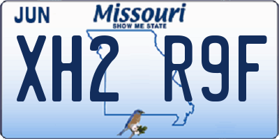 MO license plate XH2R9F