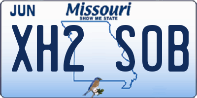 MO license plate XH2S0B