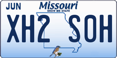 MO license plate XH2S0H