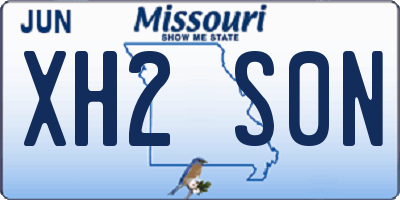 MO license plate XH2S0N