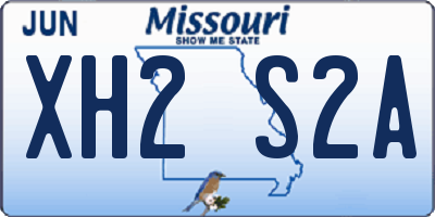 MO license plate XH2S2A