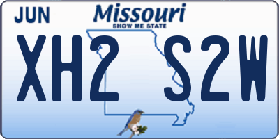 MO license plate XH2S2W
