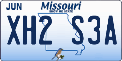 MO license plate XH2S3A