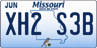 MO license plate XH2S3B
