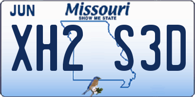 MO license plate XH2S3D