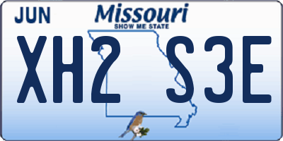 MO license plate XH2S3E
